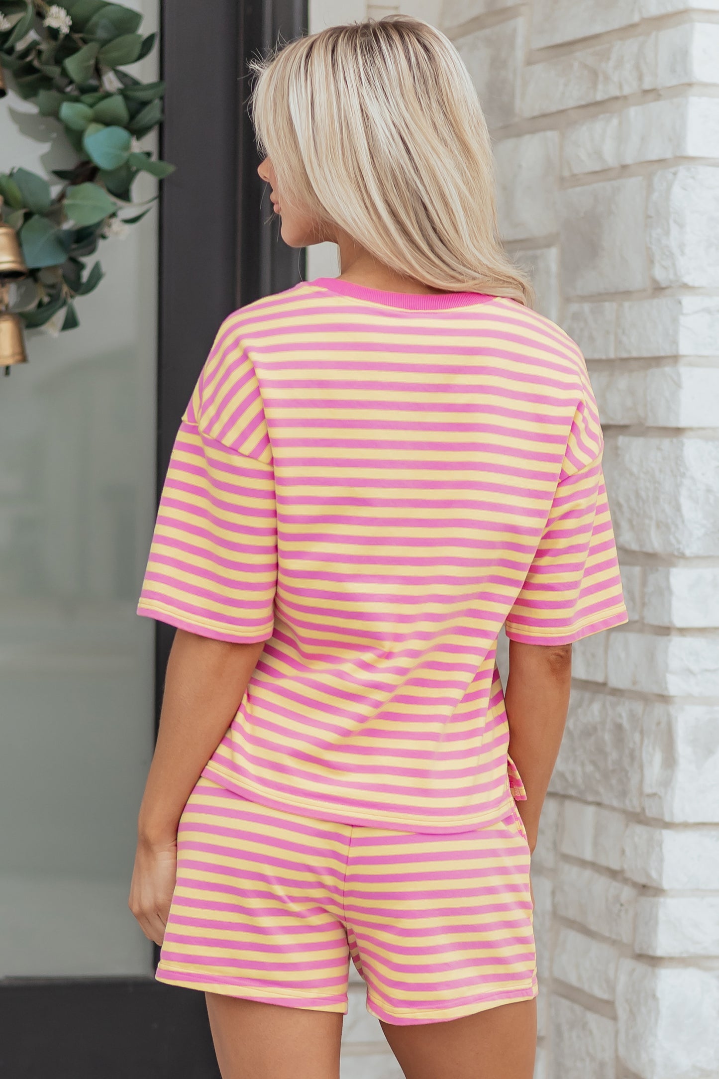 Rose Stripe Short Set