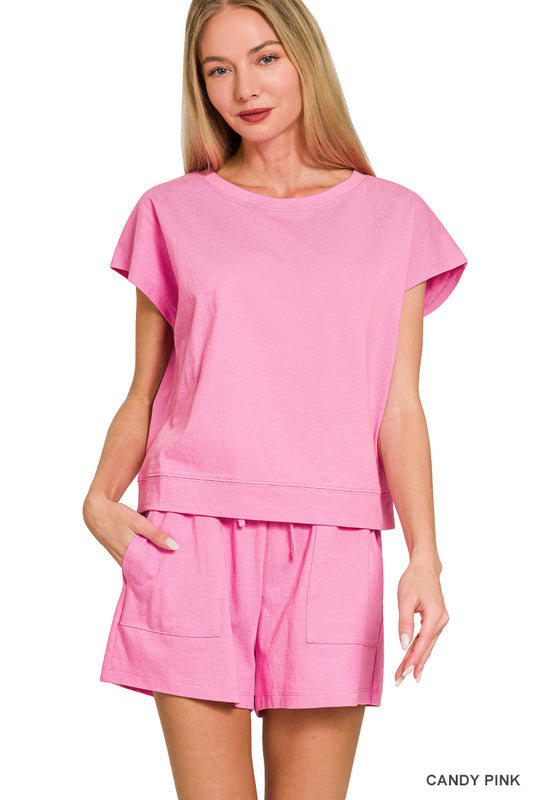 Premium cotton top & shorts set