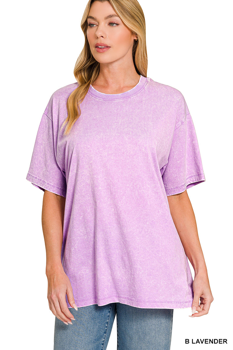 Washed short sleeve top