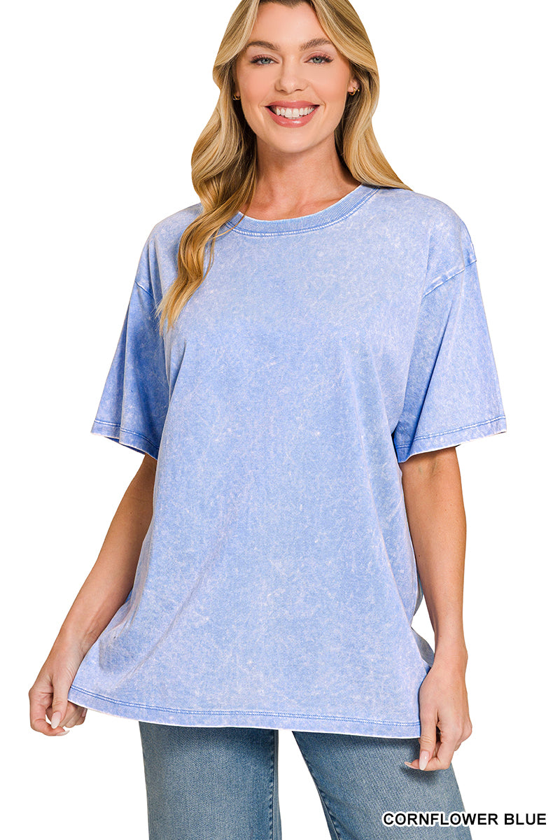 Washed short sleeve top