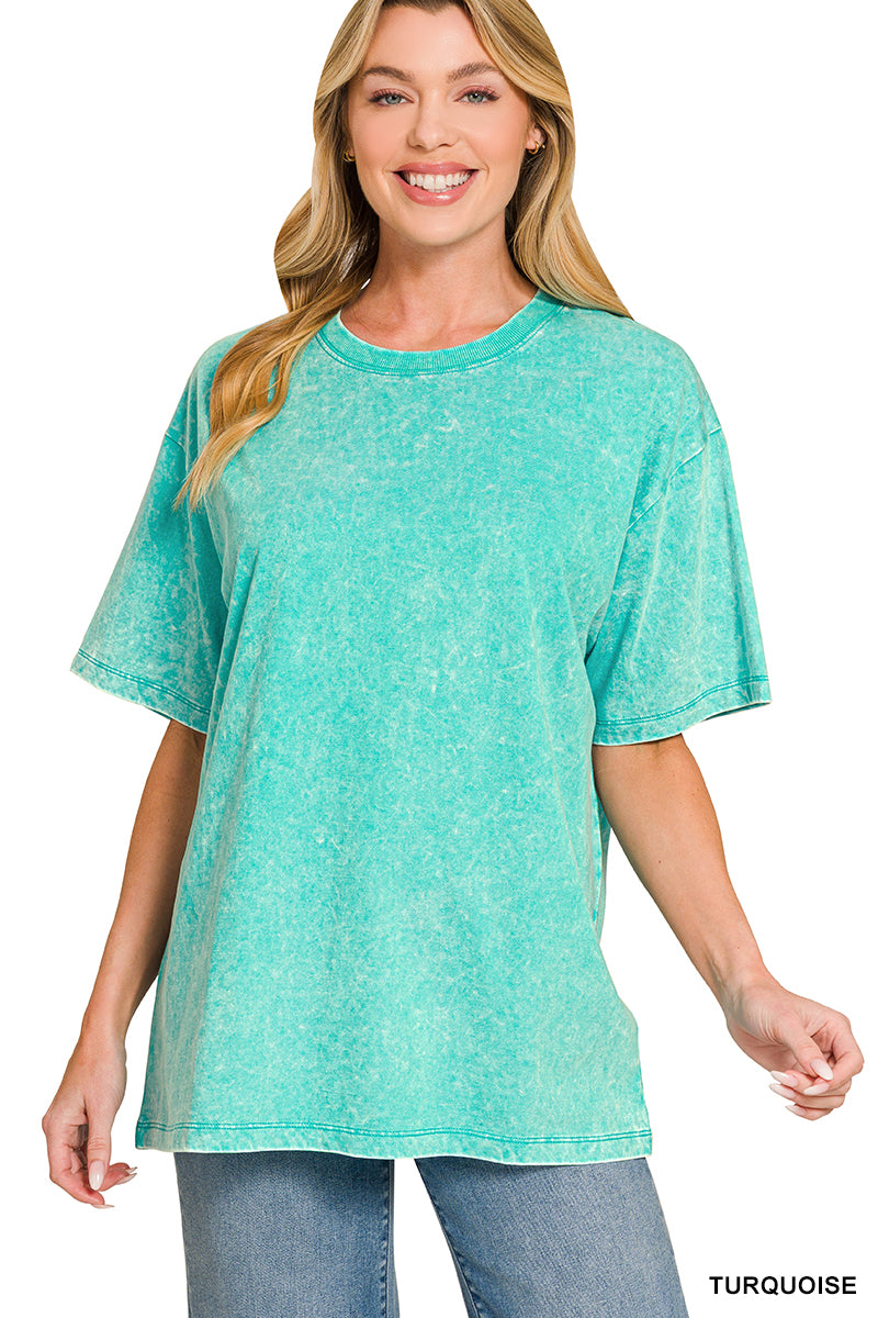 Washed short sleeve top