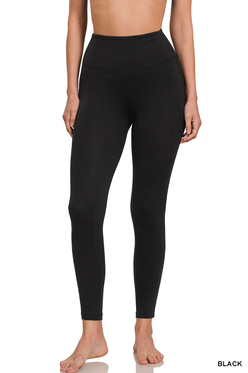 Brushed microfiber full length leggings